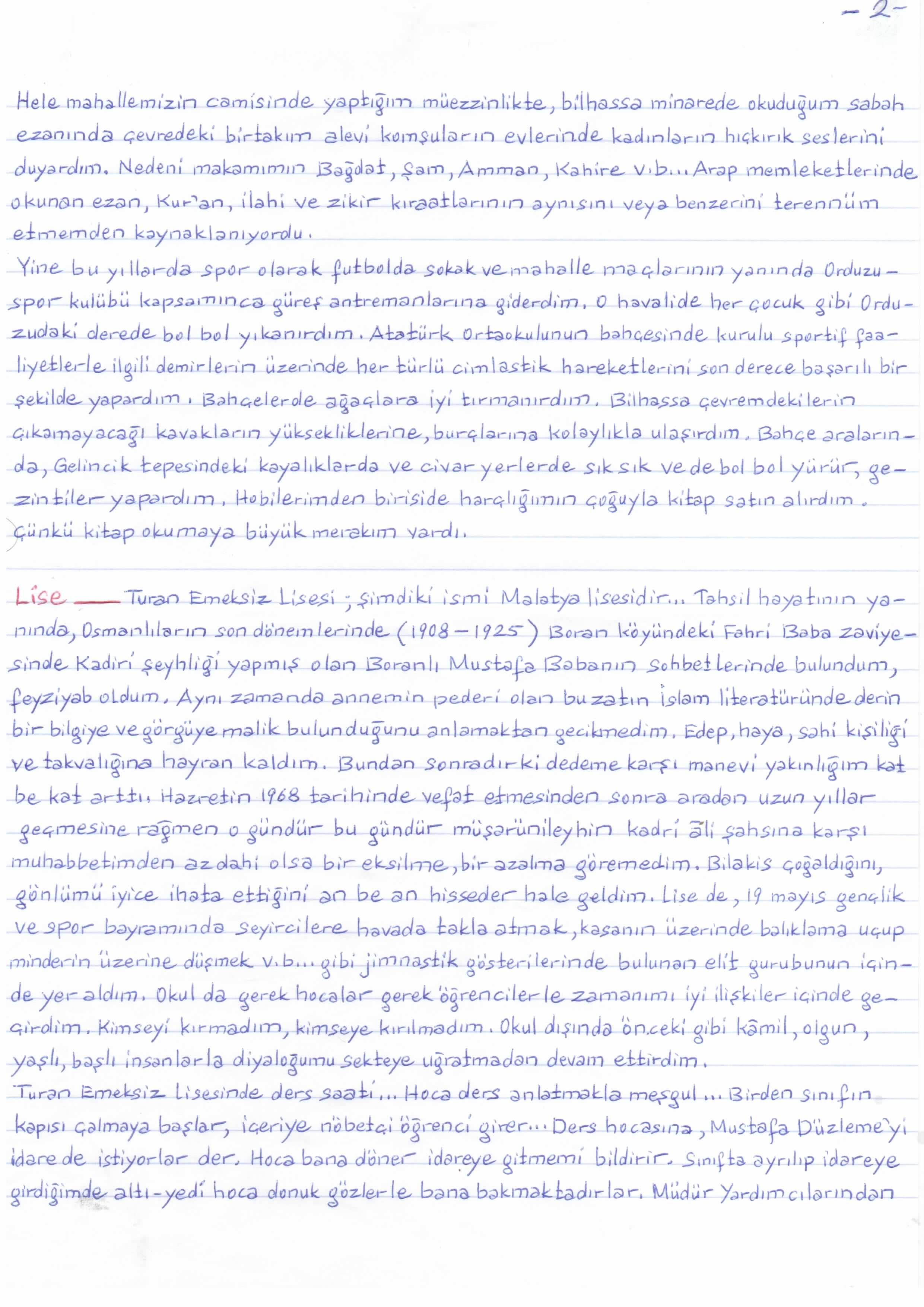 Mustafa Düzleme El Yazısı İle Hayatı 2